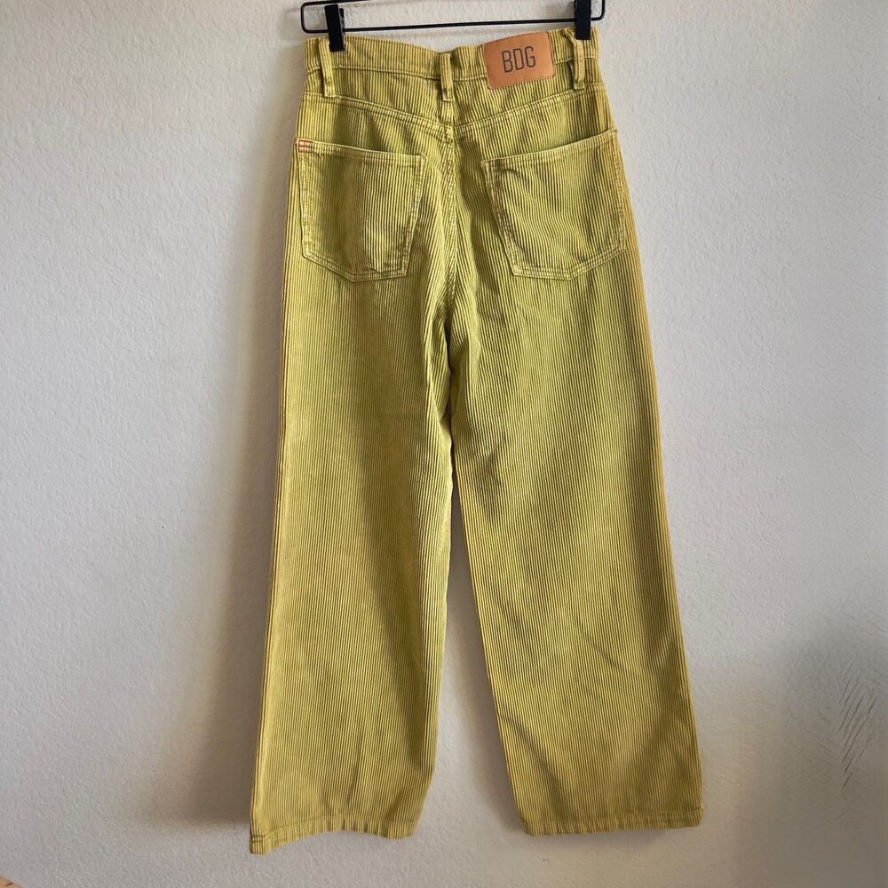 BDG Yellow Green Corduroy High Waist Wide Leg Pants Womens 27 - Picture 2 of 6